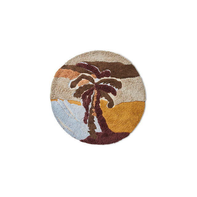 HKliving 地毯|Round tufted rug palm beach (150x150cm)