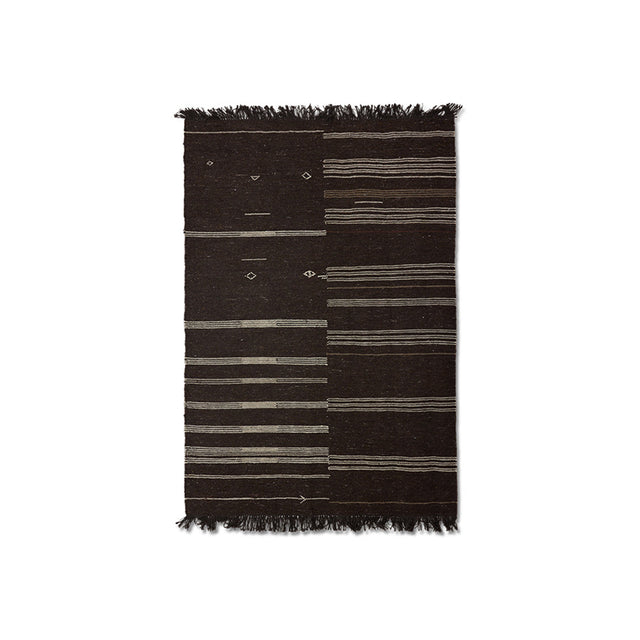 HKliving 地毯|Striped woolen kelim brown (150x240cm)