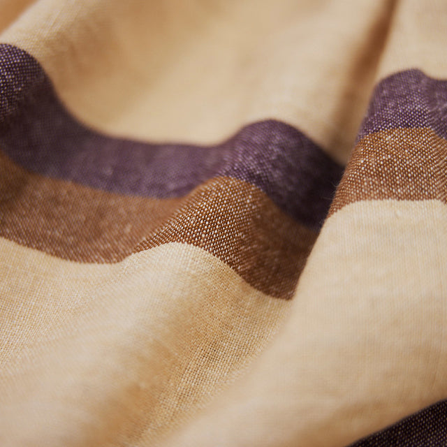 HKliving 寢具|Vida striped bedspread chestnut/cream (230x275cm)