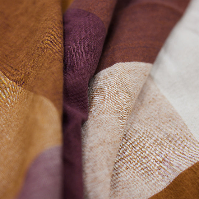 HKliving 餐桌布巾|Vida check table cloth amber/burgundy (140x220cm)