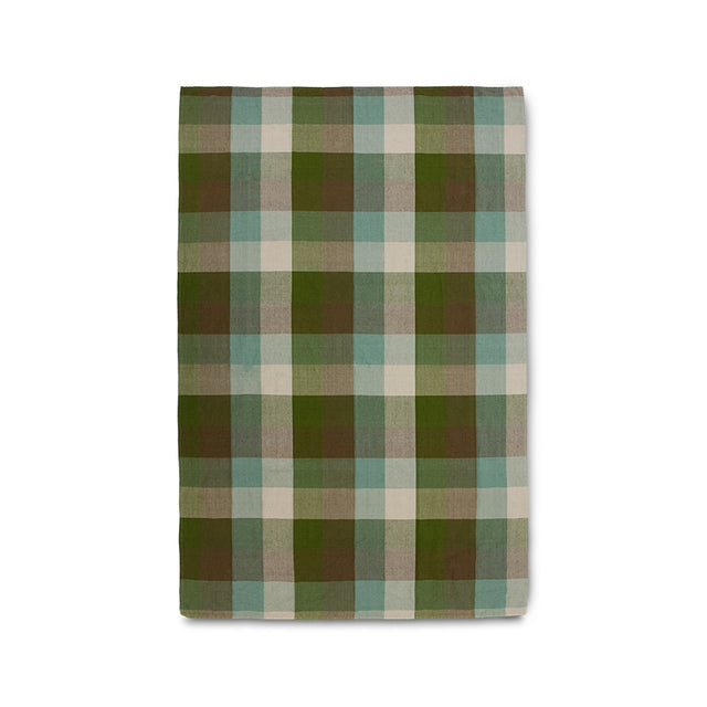 HKliving 餐桌布巾|Vida check table cloth mint/olive (140x220cm)