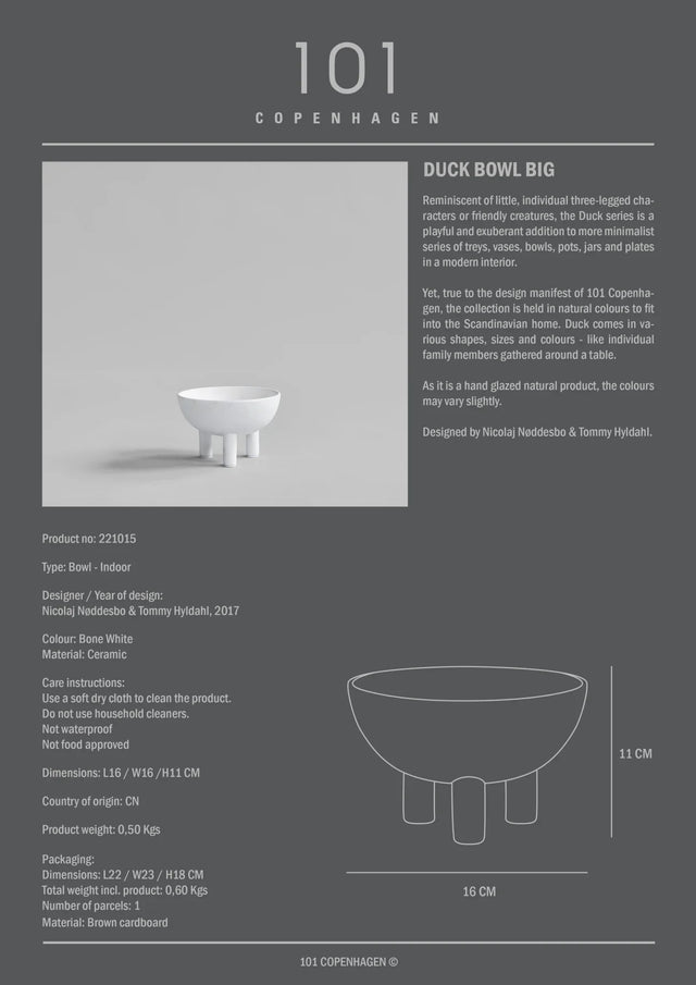 101 Copenhagen-鴨碗,大 - 骨白色