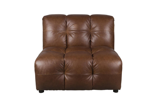Dutchbone-Hackman No Arm Leather Chocolate 模組沙發 -咖啡色