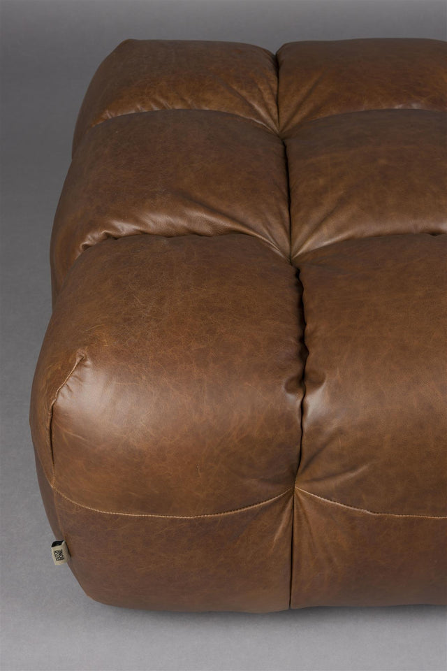 Dutchbone-Hackman Leather Chocolate 腳凳