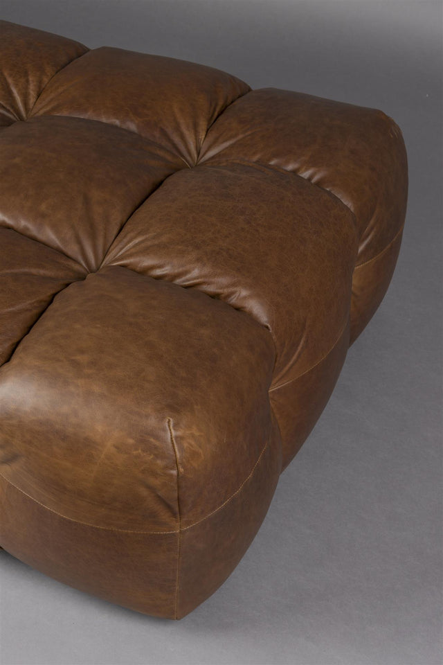 Dutchbone-Hackman Leather Chocolate 腳凳
