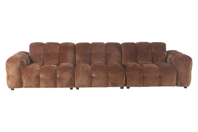 Dutchbone-Hackman 4 5-Seater Velours 大型沙發 -咖啡色