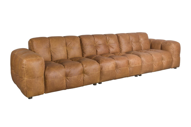Dutchbone-Hackman 4 5-Seater Leather 大型沙發 -咖啡色