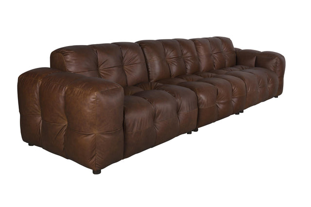 Dutchbone-Hackman 4 5-Seater Leather Chocolate 大型沙發 -咖啡色