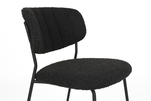 Zuiver-Jolien Black/Black Bouclé 餐椅 -黑色