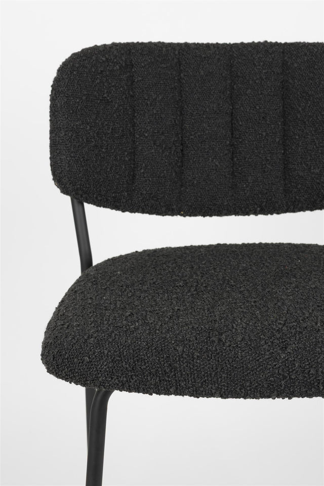 Zuiver-Jolien Black/Black Bouclé 吧台椅 -黑色