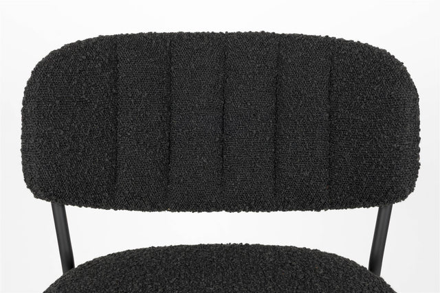 Zuiver-Jolien Black/Black Bouclé 吧台椅 -黑色
