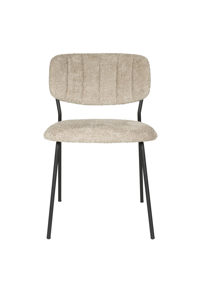 Zuiver-Jolien Black/Beige Bouclé 餐椅 -米色