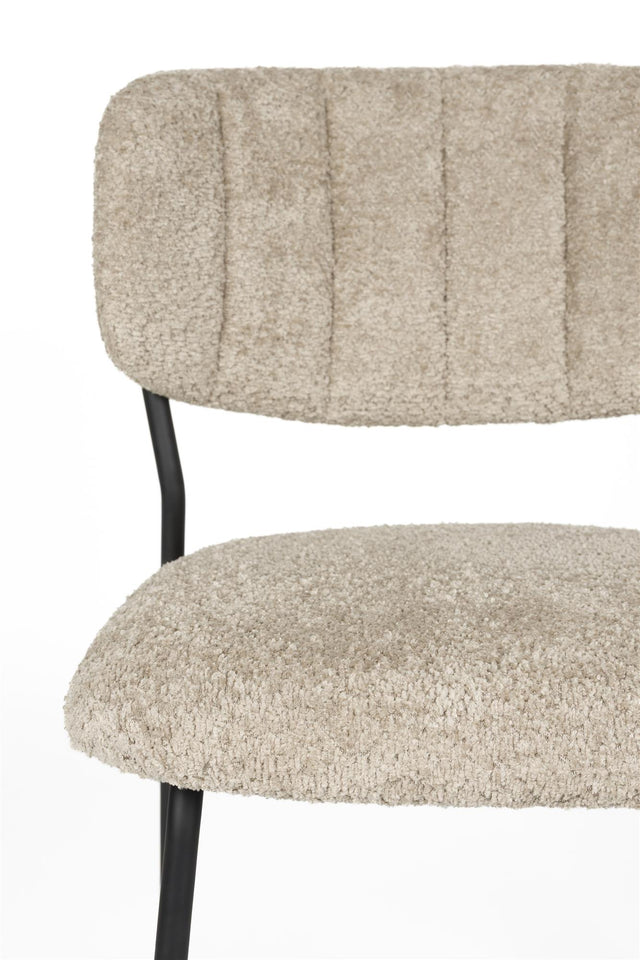 Zuiver-Jolien Black/Beige Bouclé 餐椅 -米色