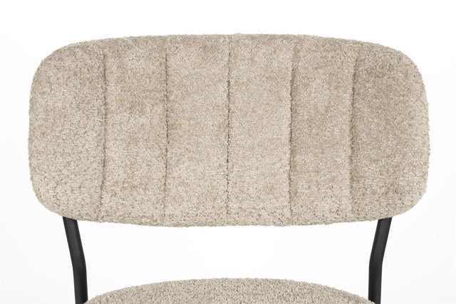 Zuiver-Jolien Black/Beige Bouclé 餐椅 -米色
