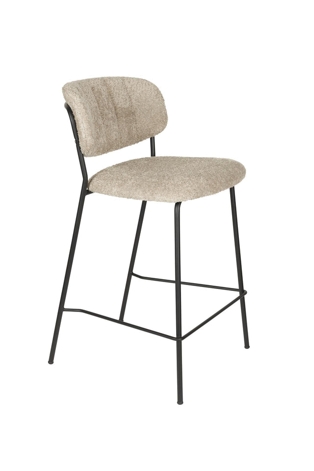 Zuiver-Jolien Black/Beige Bouclé 吧台椅 -黑色