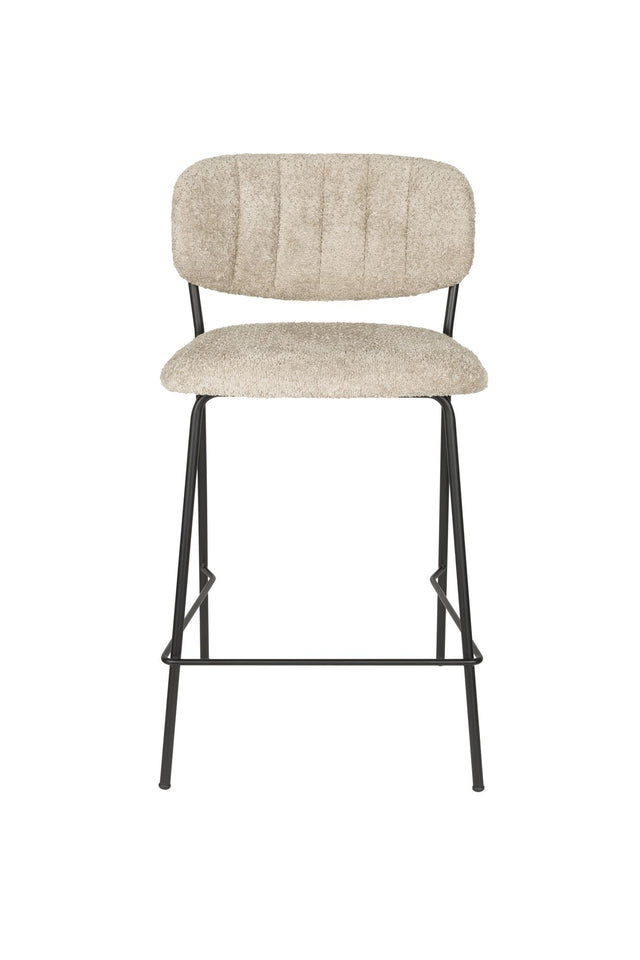 Zuiver-Jolien Black/Beige Bouclé 吧台椅 -黑色