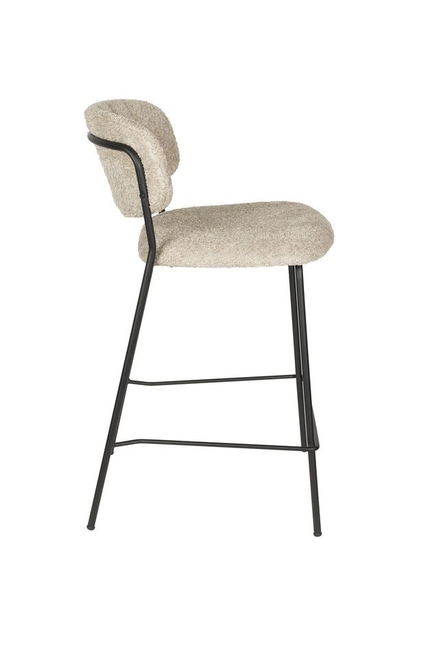 Zuiver-Jolien Black/Beige Bouclé 吧台椅 -黑色