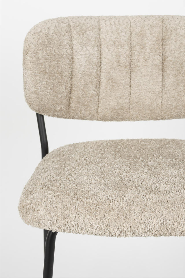 Zuiver-Jolien Black/Beige Bouclé 吧台椅 -黑色