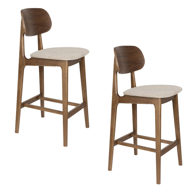 Dutchbone-Marais Wood/Beige 吧台椅 -咖啡色