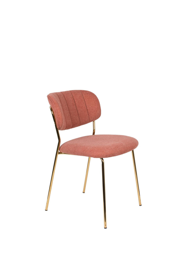 Zuiver-Jolien Gold/Pink 餐椅 -粉色