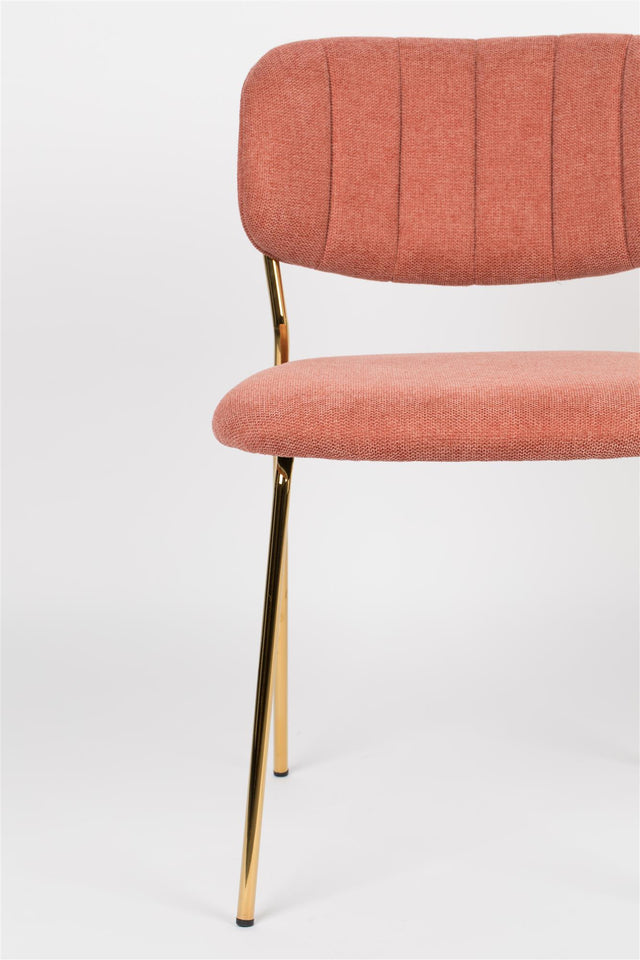 Zuiver-Jolien Gold/Pink 餐椅 -粉色