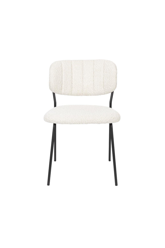 Zuiver-Jolien Black/White Bouclé 餐椅 -白色