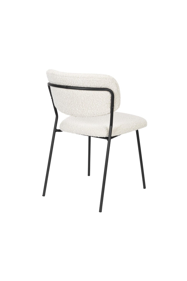 Zuiver-Jolien Black/White Bouclé 餐椅 -白色