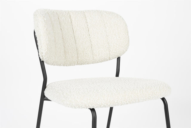 Zuiver-Jolien Black/White Bouclé 餐椅 -白色