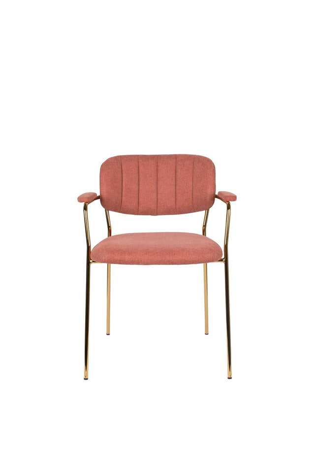Zuiver-Jolien Gold/Pink 餐椅 -粉色