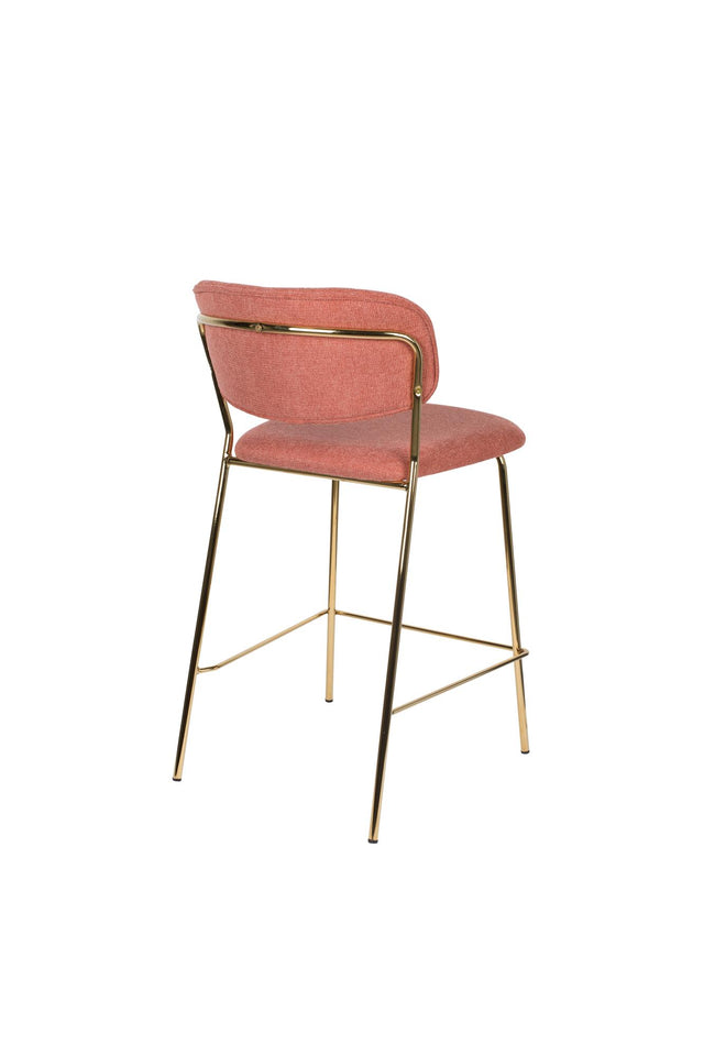 Zuiver-Jolien Gold/Pink 吧台椅 -粉色