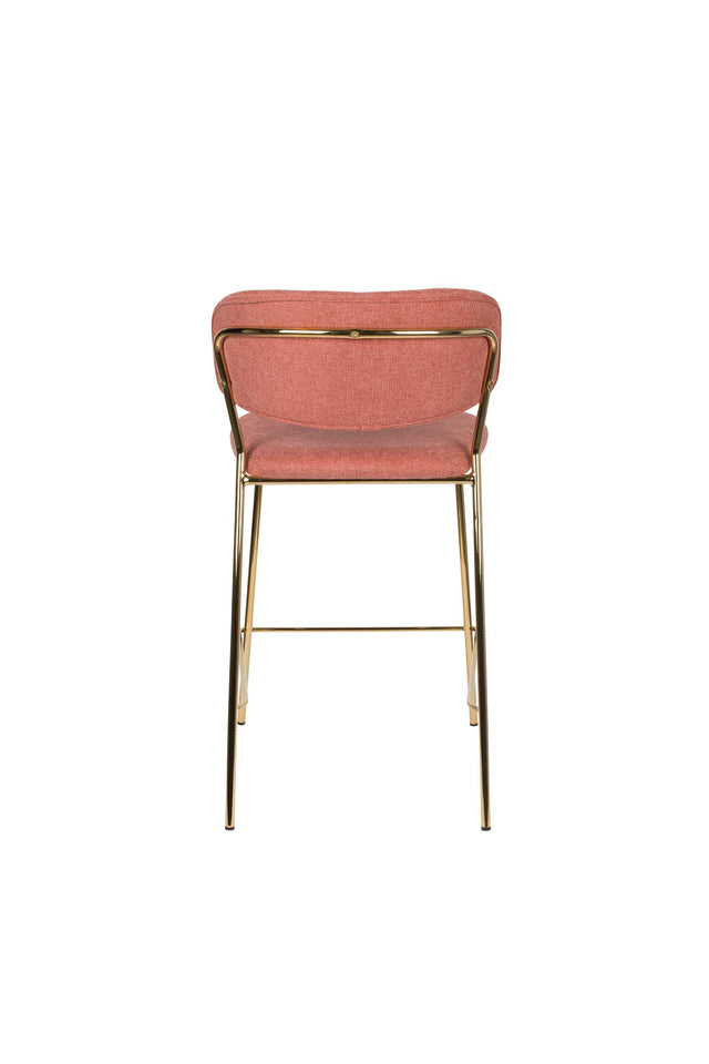 Zuiver-Jolien Gold/Pink 吧台椅 -粉色