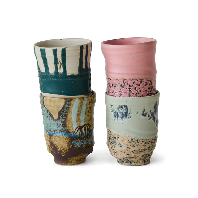 Hkliving-Artist Ceramics: Coffee Mugs Set of 4