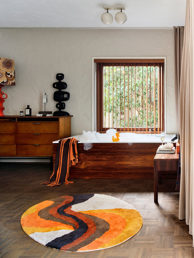 HKliving 浴墊｜Bath mat natural waves (120x120cm)