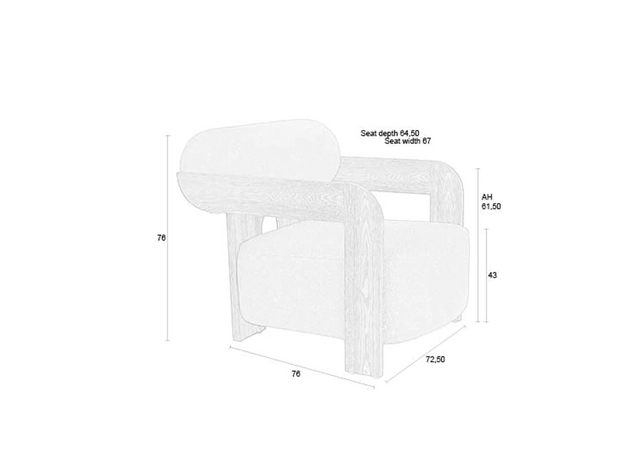 Zuiver-Oolong休閒椅-藍色