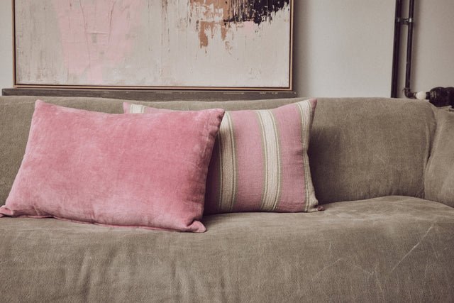 HKliving 抱枕｜Natural patched cushion (70x30cm)