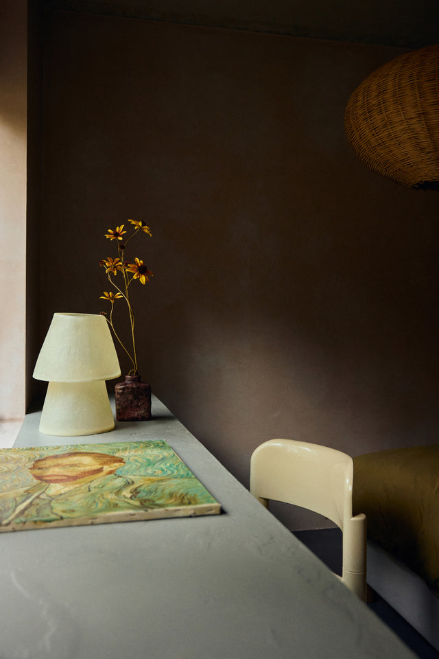 HKliving 桌燈｜Glassfiber table lamp, off white