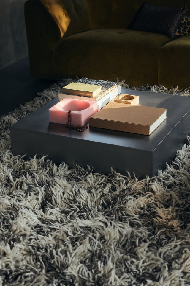 HKliving 地毯｜Shaggy rug, checkers (200x300cm)