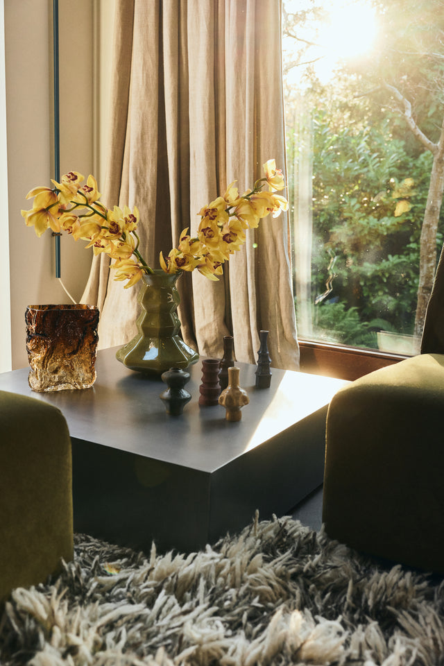 HKLIVING-Silhouette glass vase, green