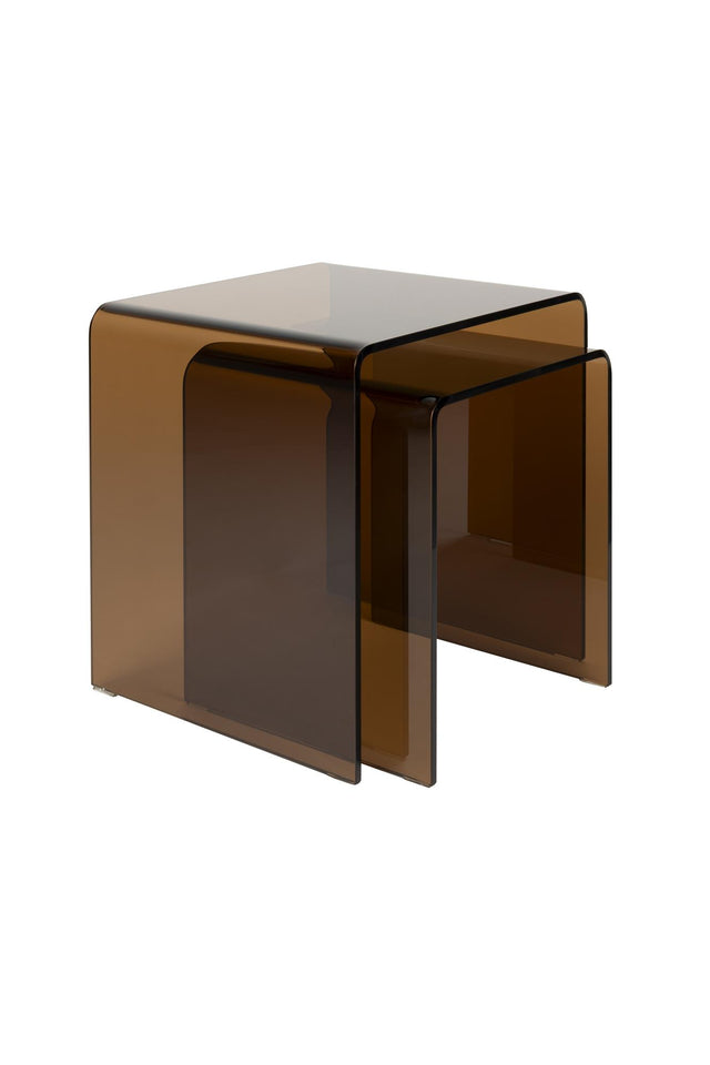 Dutchbone-Vetro邊桌二入組-咖啡色