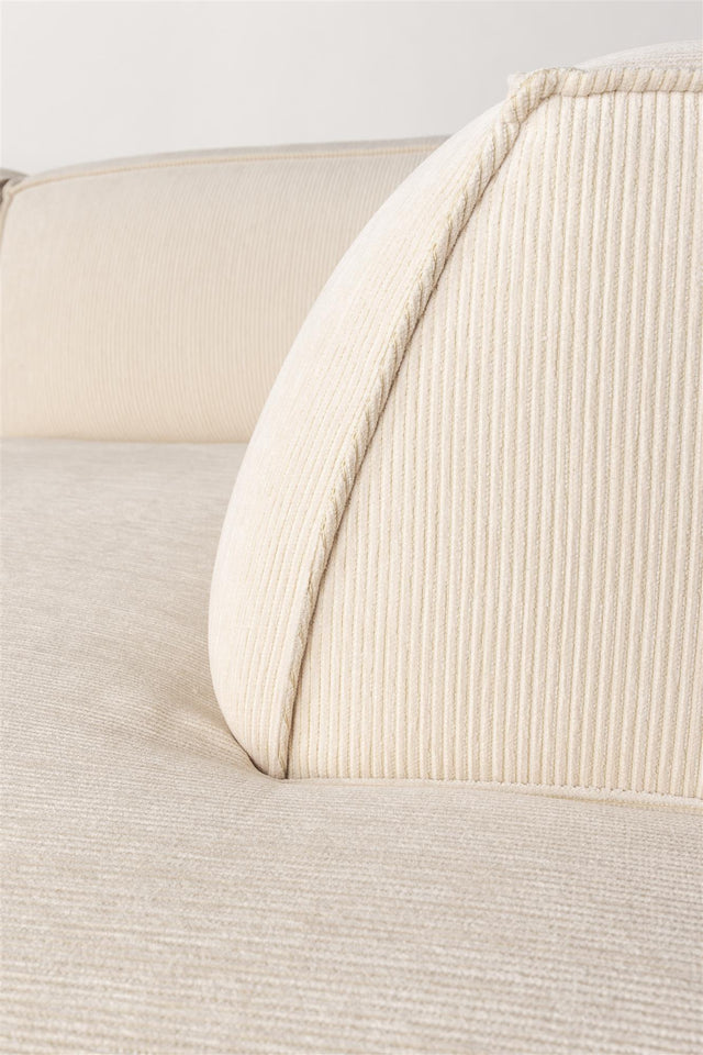 Zuiver-Fat Freddy Rib Right L型沙發 -米色