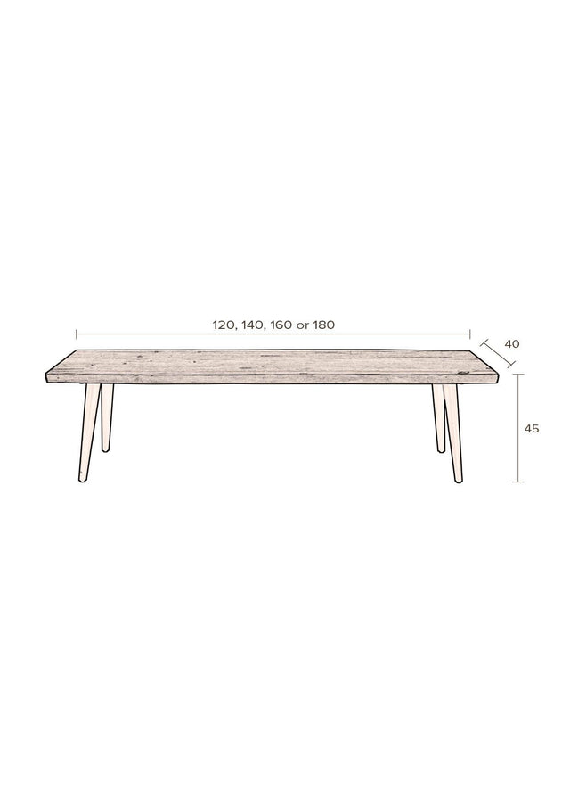 Dutchbone-Alagon 180x40 長凳 -咖啡色