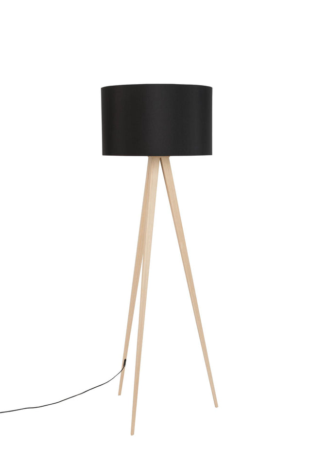 Zuiver-Tripod Wood 落地燈 -黑色