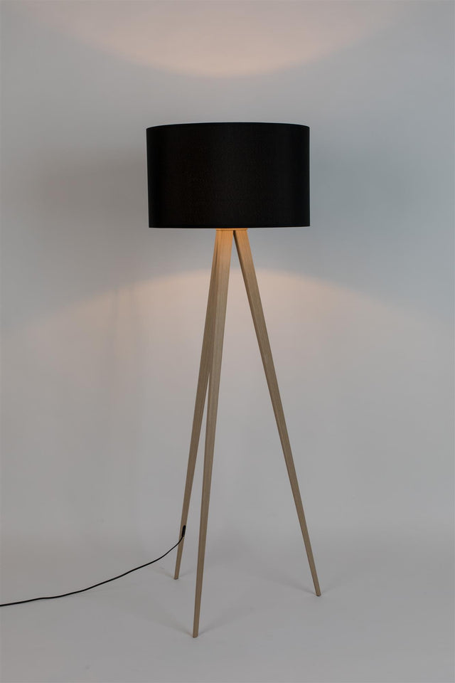 Zuiver-Tripod Wood 落地燈 -黑色