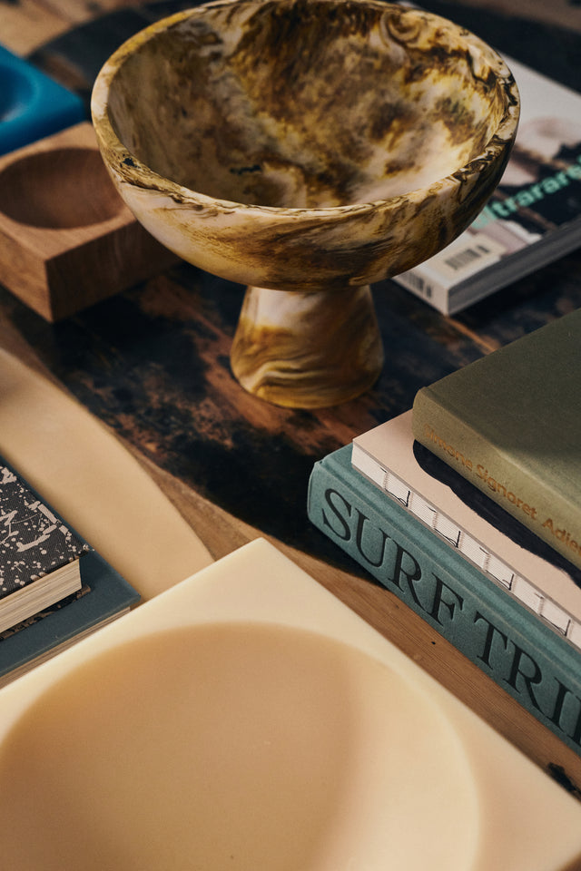 Hkliving-Marbled bowl on base