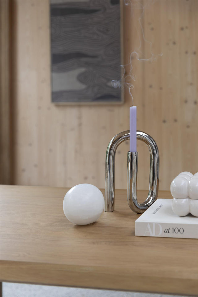 Zuiver-Candle Tubo Shiny 燭台 -銀色
