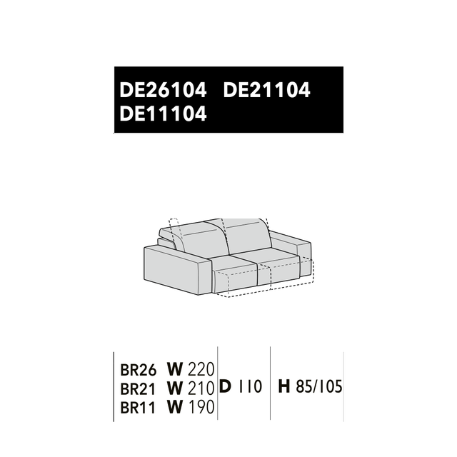尺寸圖 Glide DE26104 / DE21104 / DE11104