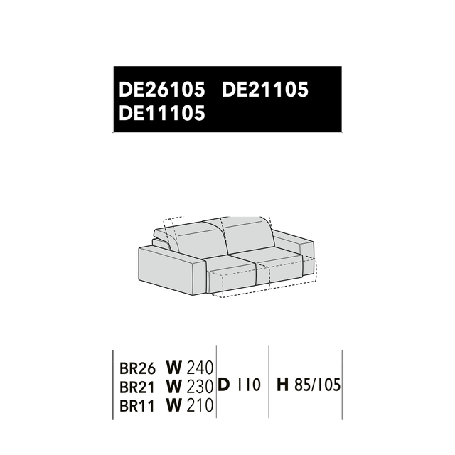 尺寸圖 Glide DE26105 / DE21105 / DE11105