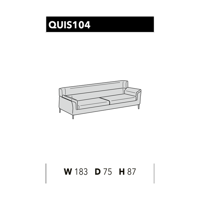 尺寸圖 Quick現代緊實沙發 QUIS 104
