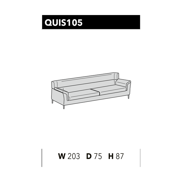 尺寸圖 Quick現代緊實沙發 QUIS 105