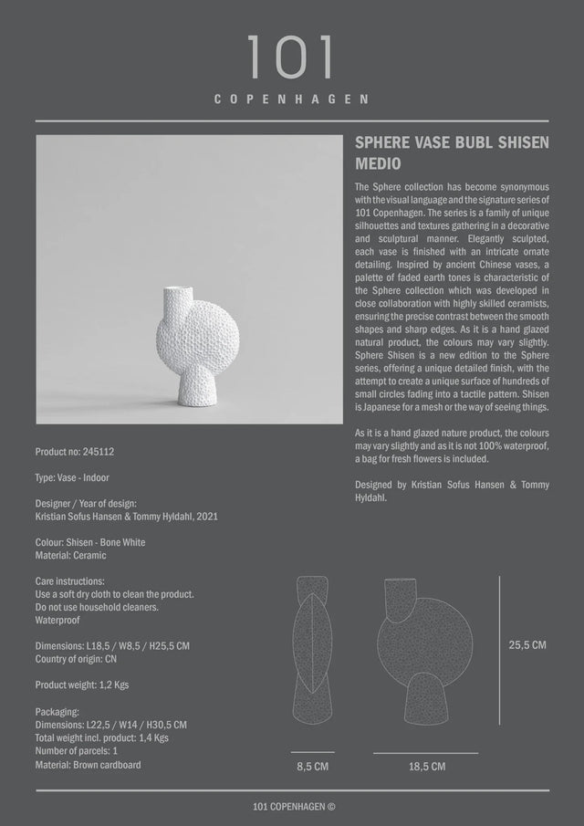 101 Copenhagen Bubble Vase, Fizzy, Medium - Bone Whit | NOSA